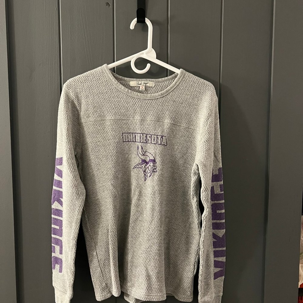 Men's Junk Food Heathered Gray Minnesota Vikings Heavyweight Thermal Long Sleev